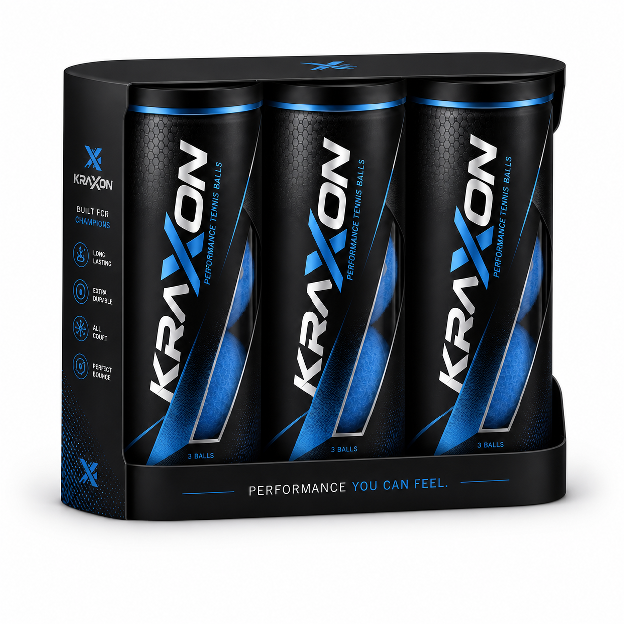 Kraxon Blue Padel balls 3-pack