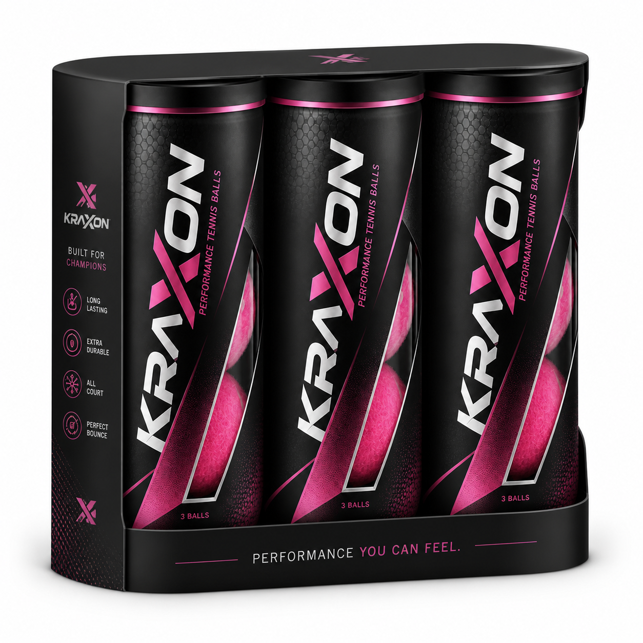 Kraxon pink padel balls 3 Pack