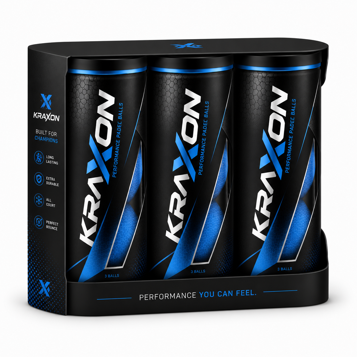 Kraxon Blue Padel balls 3-pack