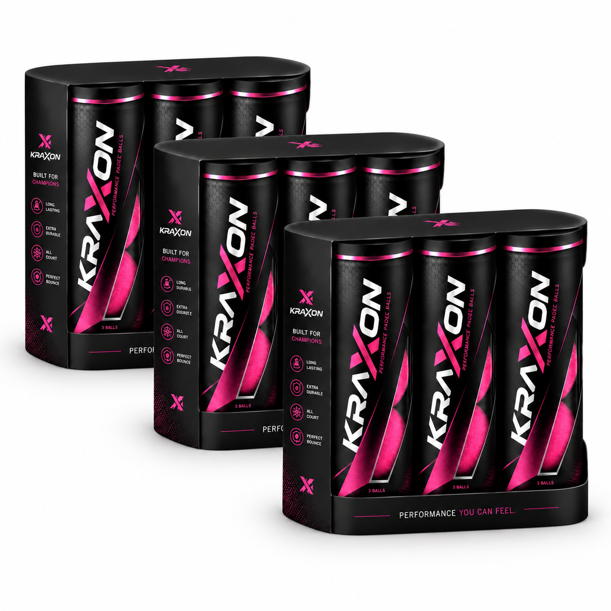 Kraxon Pink Padel Balls 9-Pack